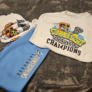 Lacrosse Unlimited Lax Bundle- Hopkins Sweats And 5 Tourney Tees